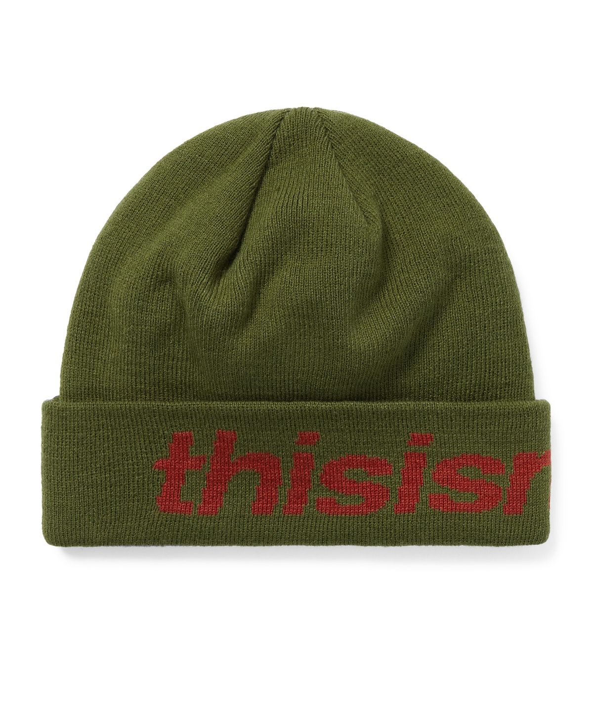 디스이즈네버댓(THISISNEVERTHAT) HSP-Logo Big Cuff Beanie Green