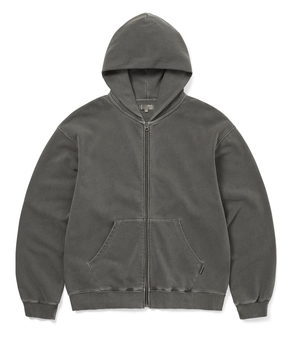 디스이즈네버댓(THISISNEVERTHAT) Faded Thermal Zip Up Hoodie Charcoal
