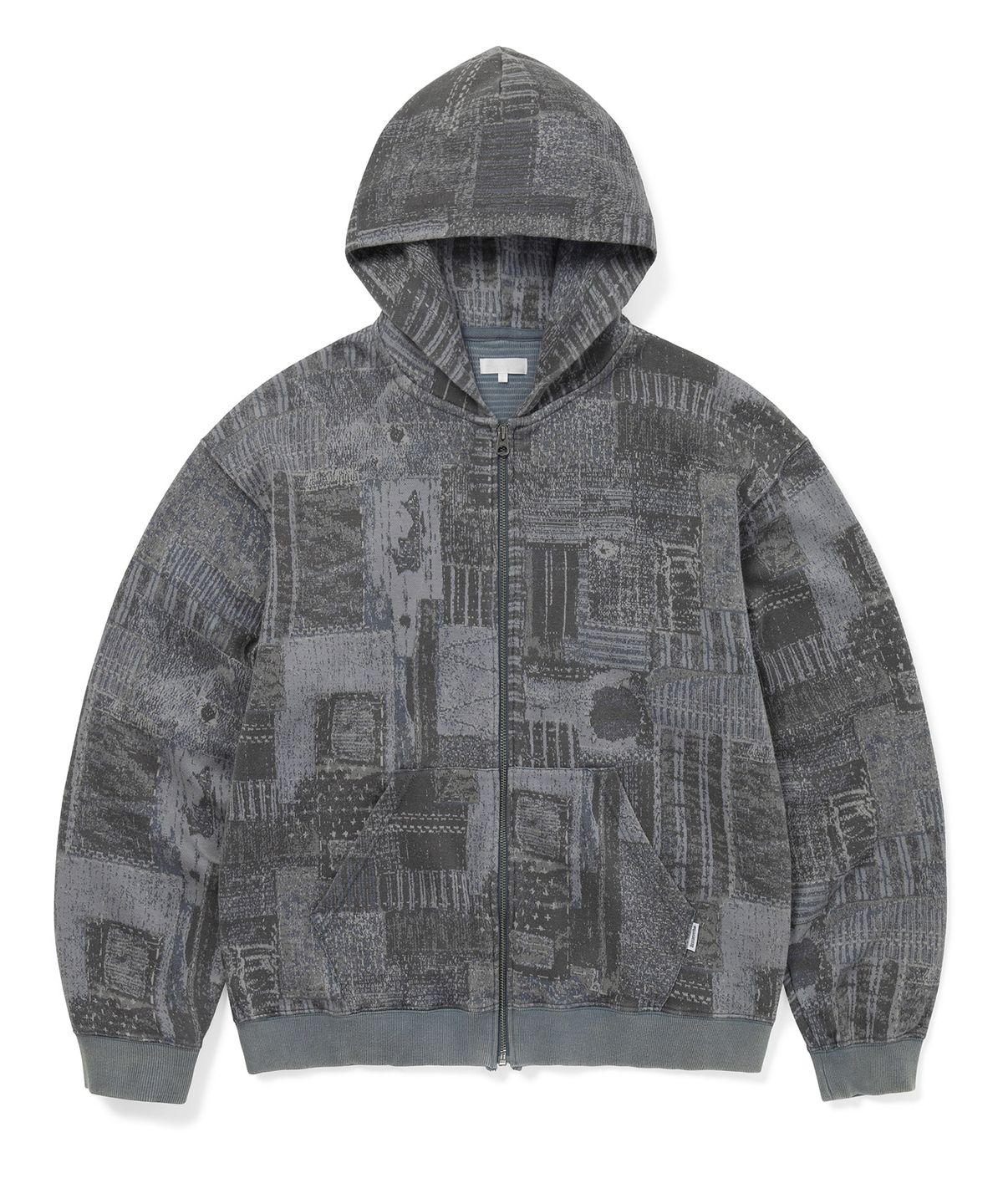 디스이즈네버댓(THISISNEVERTHAT) Crazy Faded Thermal Zip Up Hoodie Patchwork