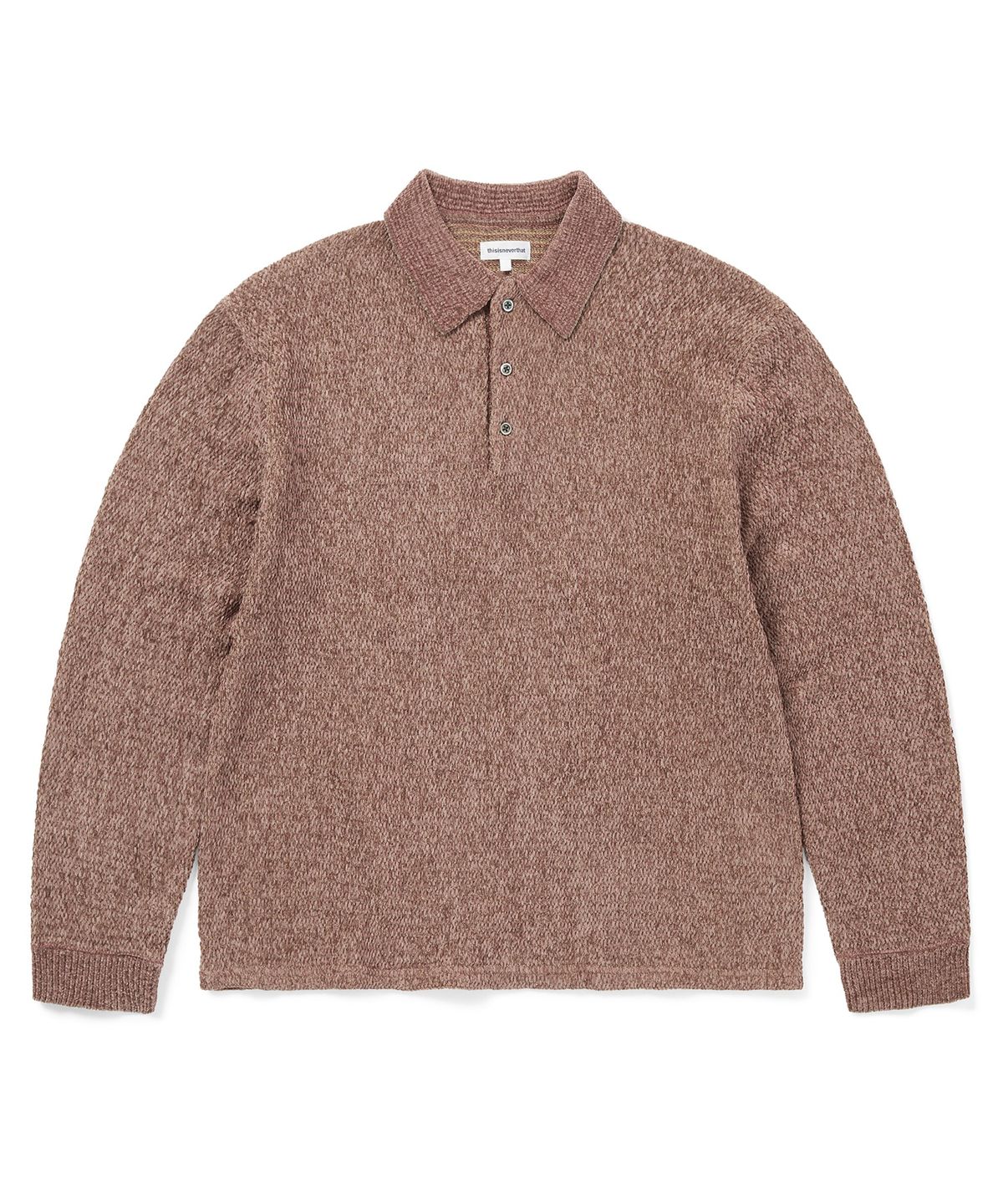 디스이즈네버댓(THISISNEVERTHAT) Velvet Knit Polo Rust
