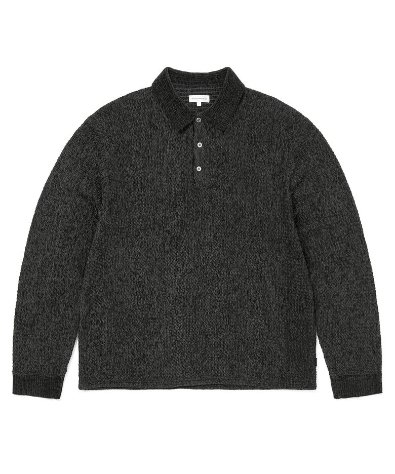 Velvet Knit Polo Off Black