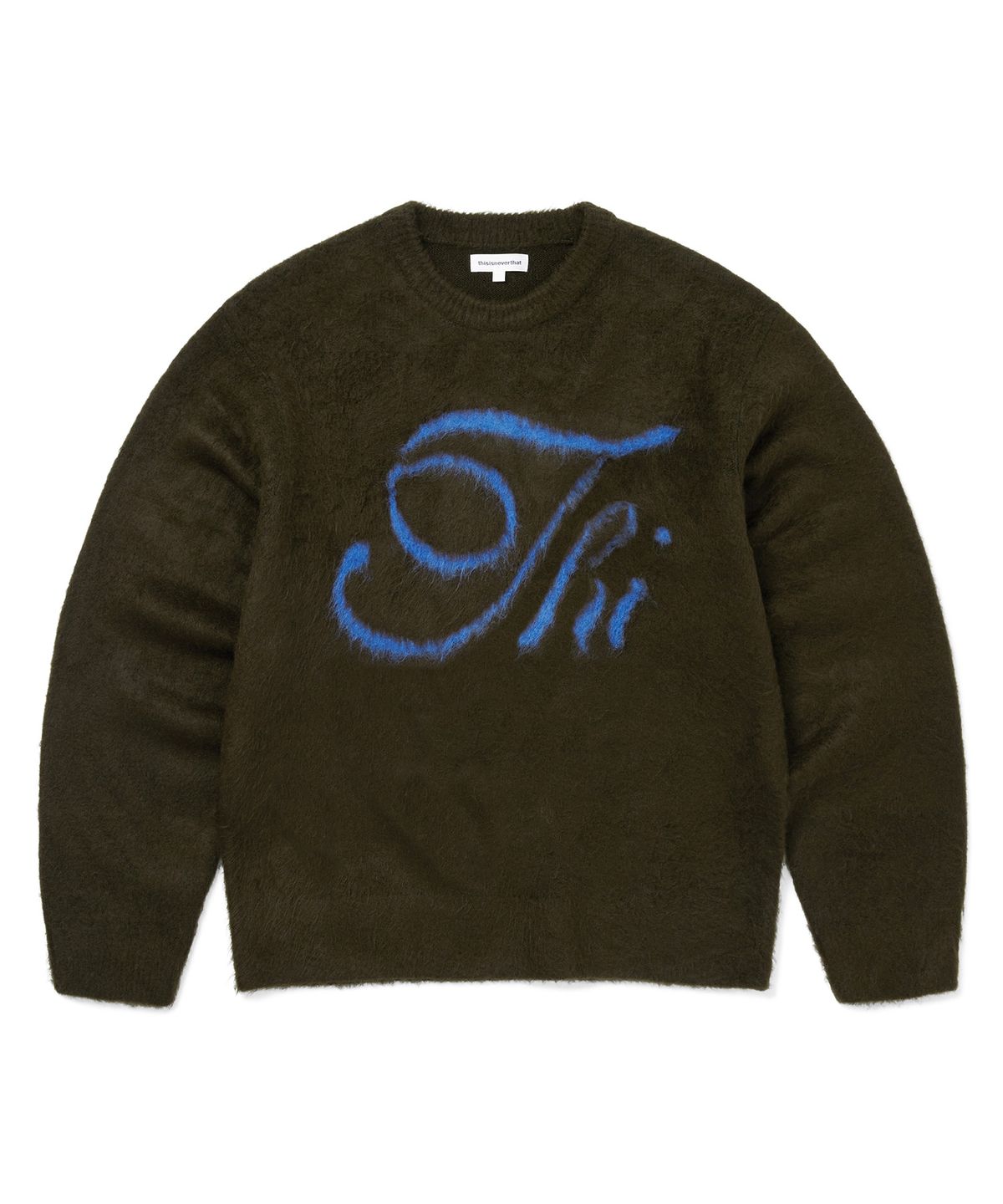 디스이즈네버댓(THISISNEVERTHAT) Thi Logo knit Sweater Dark Olive