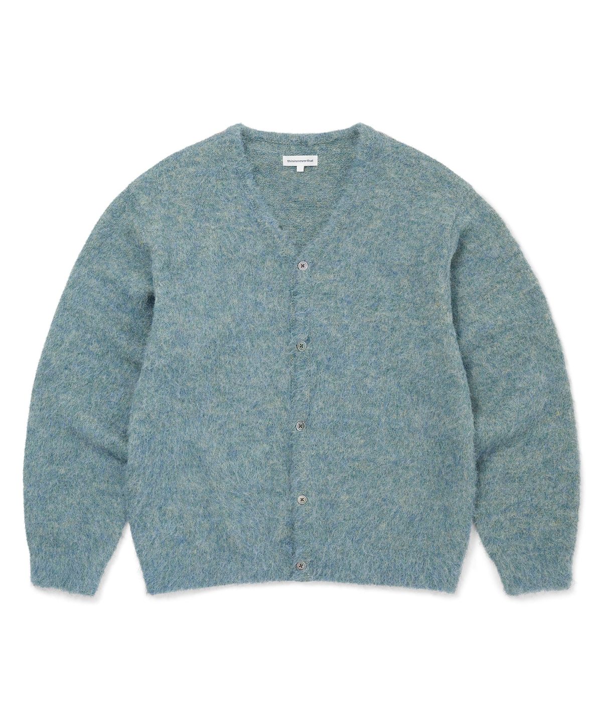 디스이즈네버댓(THISISNEVERTHAT) Hairy Knit Cardigan Teal