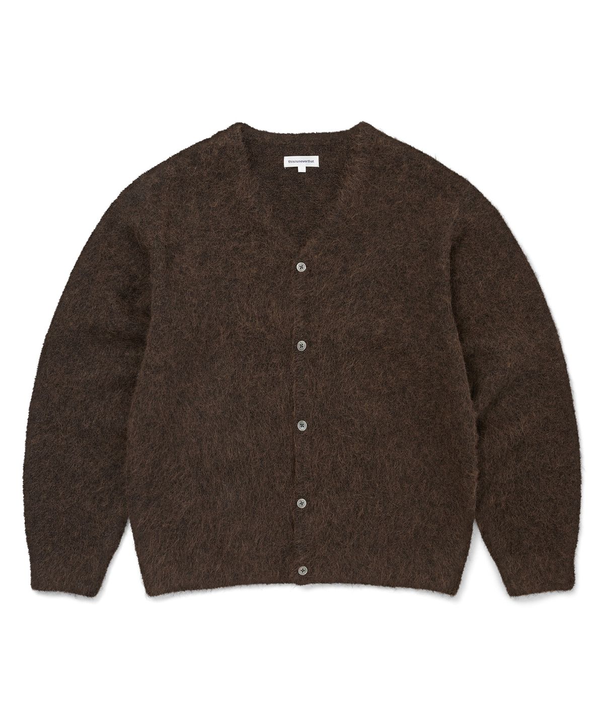 디스이즈네버댓(THISISNEVERTHAT) Hairy Knit Cardigan Dark Brown