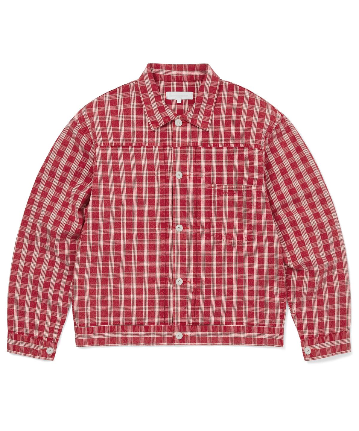 디스이즈네버댓(THISISNEVERTHAT) Washed Check Trucker Jacket Red