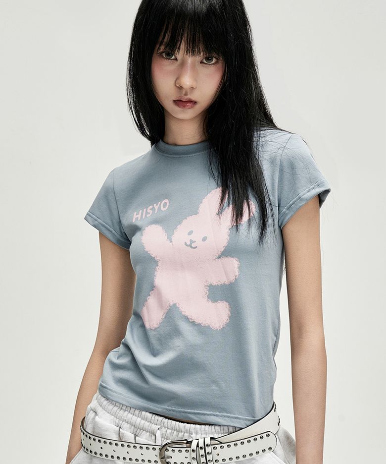 H Bunny T-Shirts - Light Blue