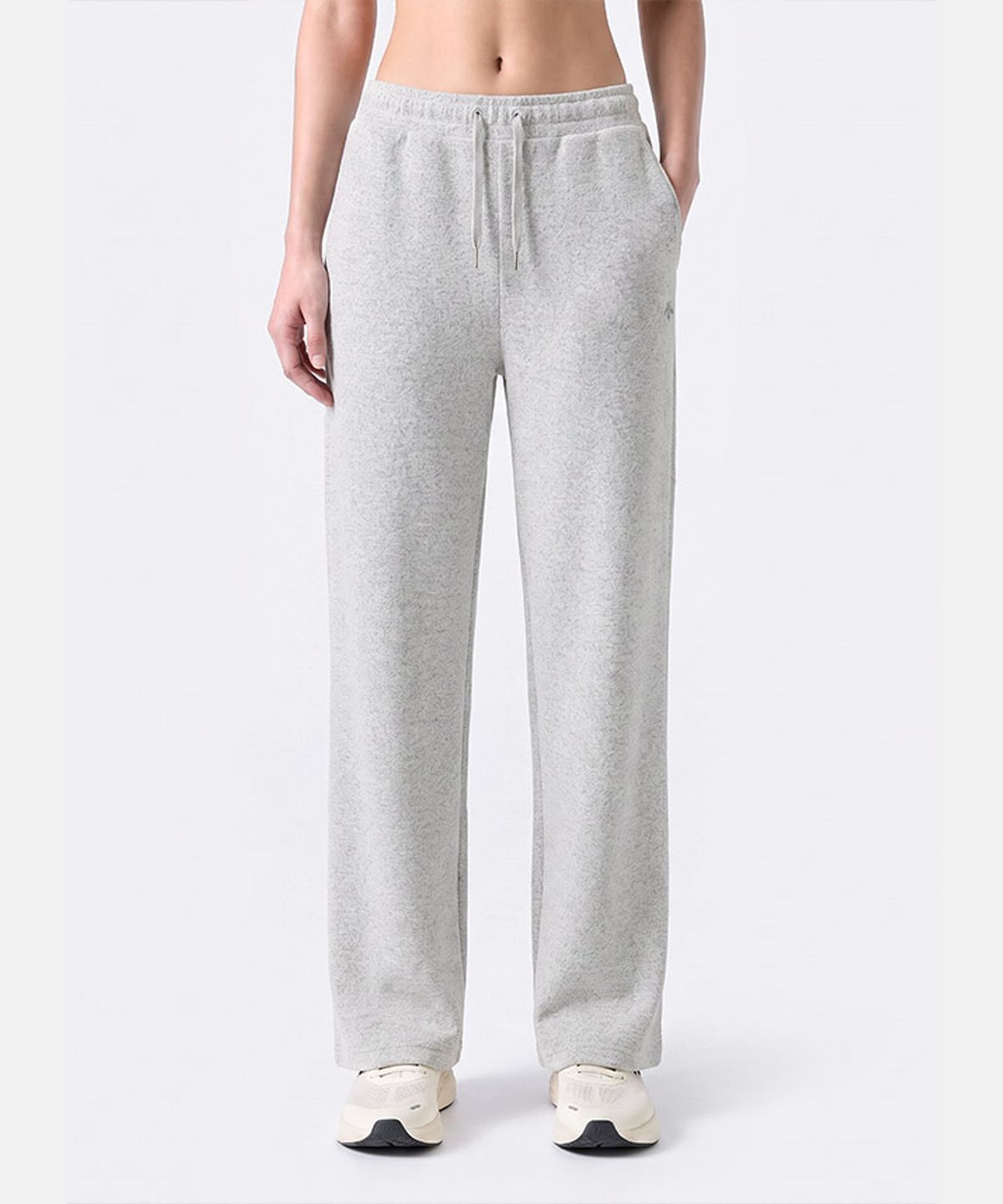 데상트(DESCENTE) 여성 소프트 부클 와이드핏 팬츠 그레이 SR322SKP91