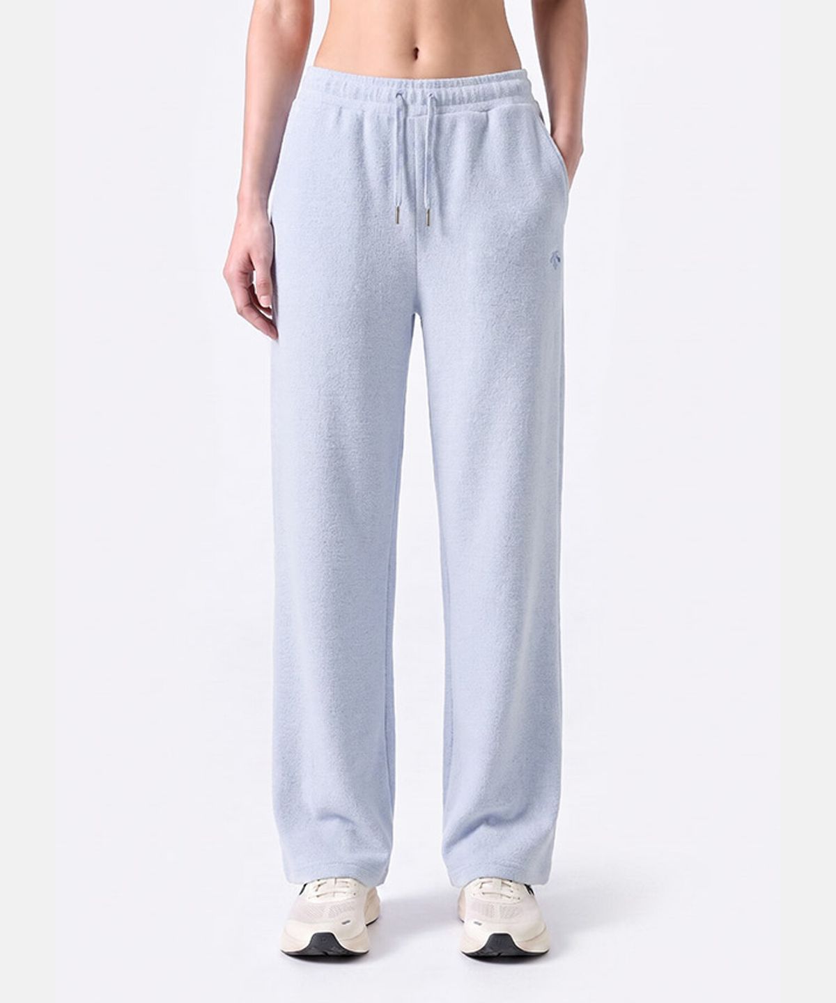 데상트(DESCENTE) 여성 소프트 부클 와이드핏 팬츠 블루 SR322SKP91