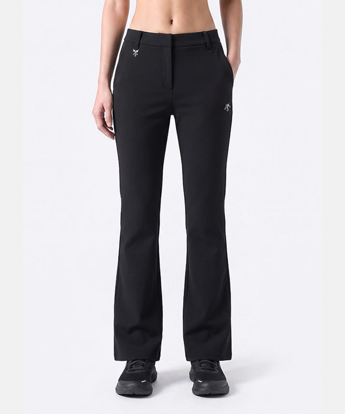 데상트(DESCENTE) 여성 기모 본딩 부츠컷 팬츠 블랙 SR322SPT91