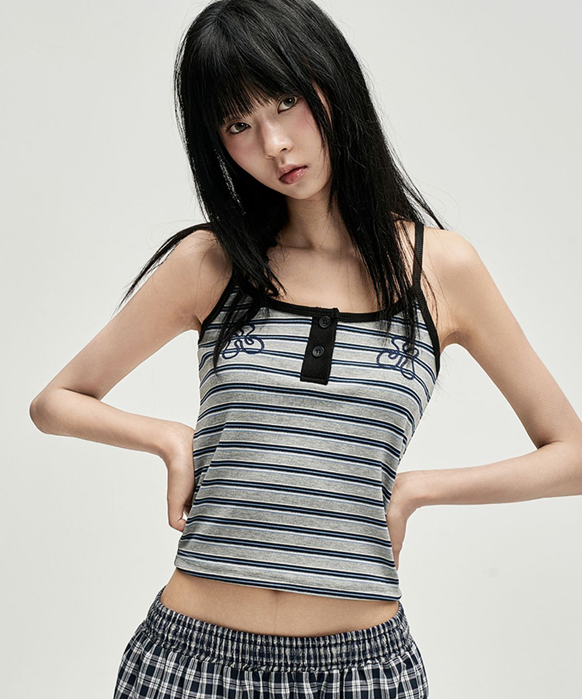 히쇼(HISYO) H Symbol Stitch Camisole - Grey