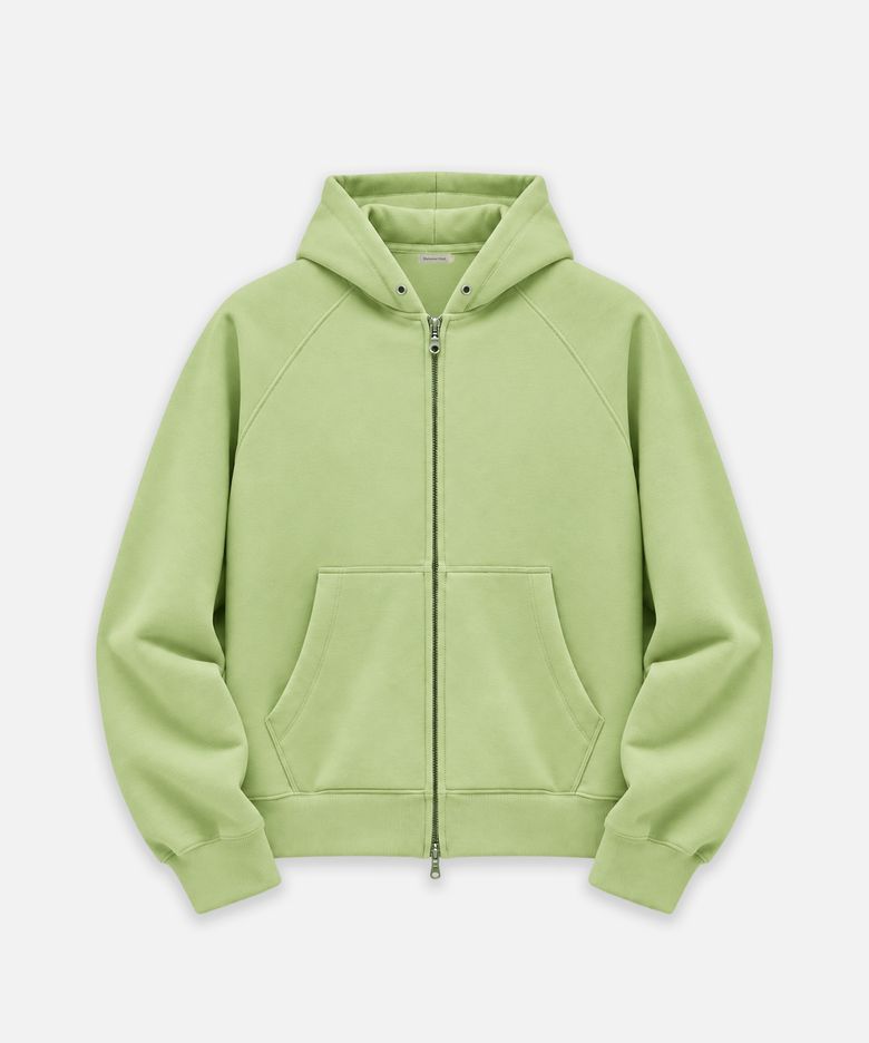 [남녀공용] 레글런 기모 투웨이 지퍼 후드집업 (Light Green)