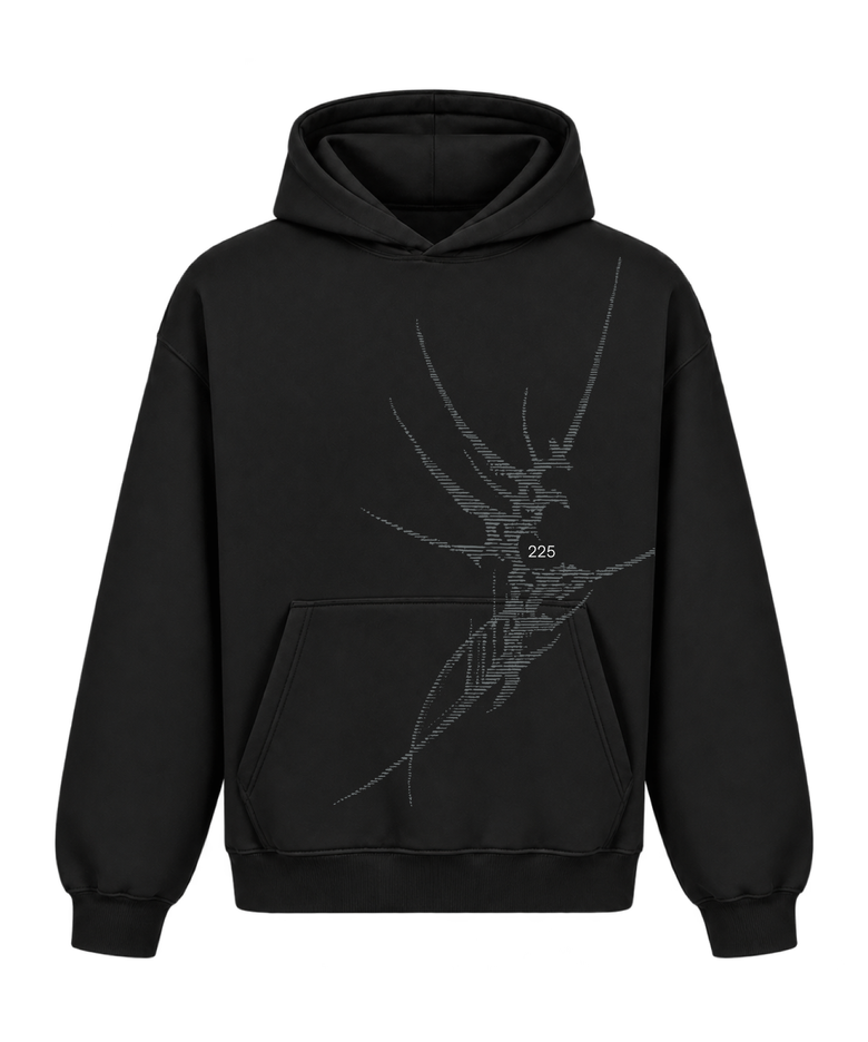 225 Halftone line Hoodie (black)