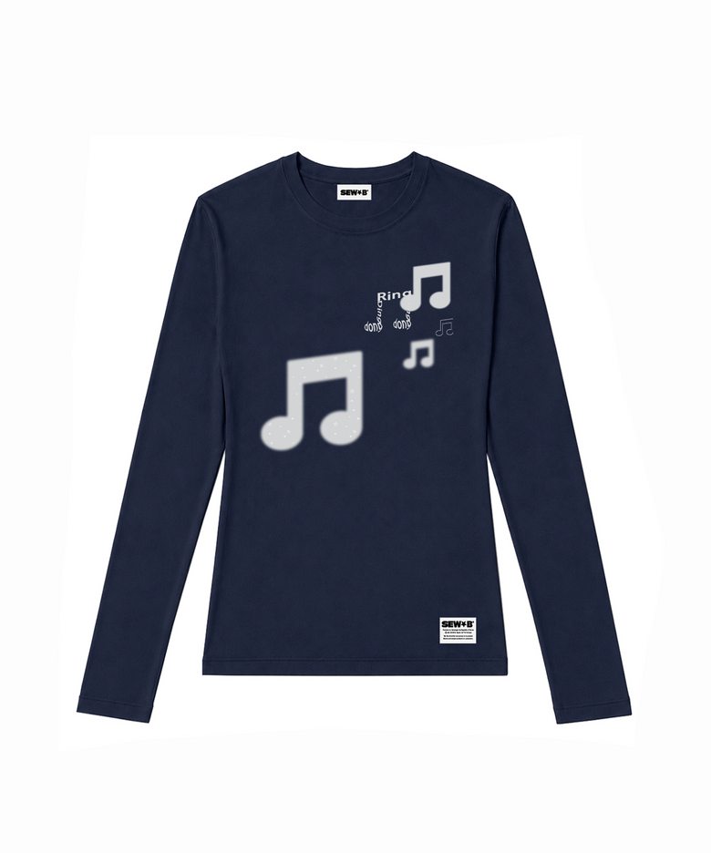 세미크롭 four music 긴팔티 [네이비]