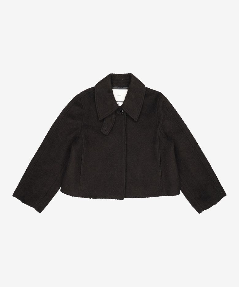 CROP SINGLE WOOL COAT BOUCLE S