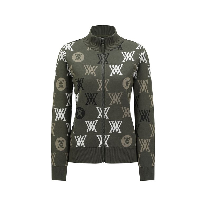 WOMEN COLOR LOGO PATTERN SWEATER CARDIGAN_DK