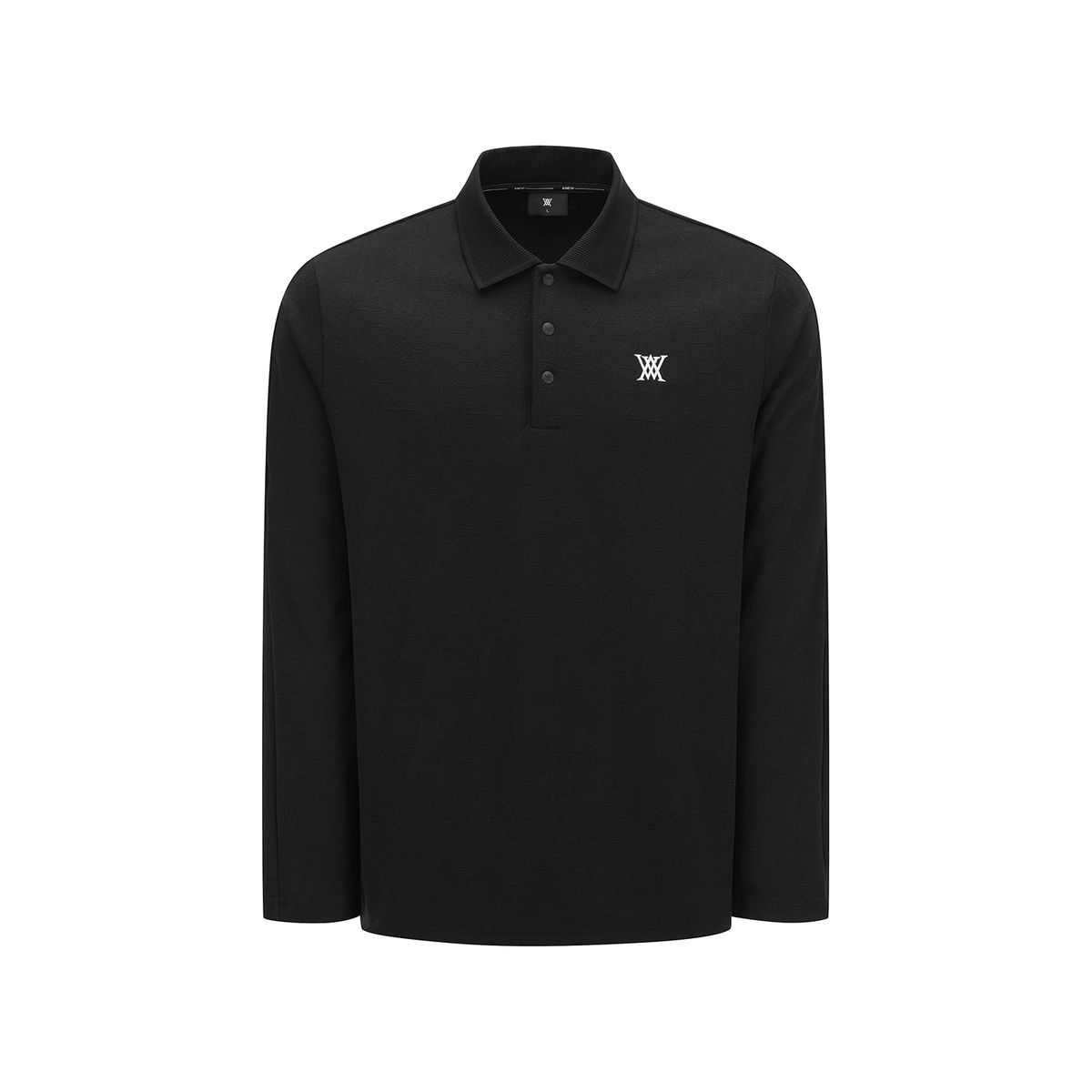 어뉴골프(ANEW GOLF) MEN LOGO JACQUARD T-SHIRT_BK