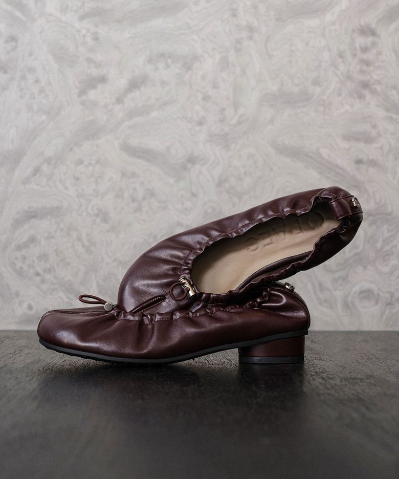 Draping Tabi Pumps / Burgundy