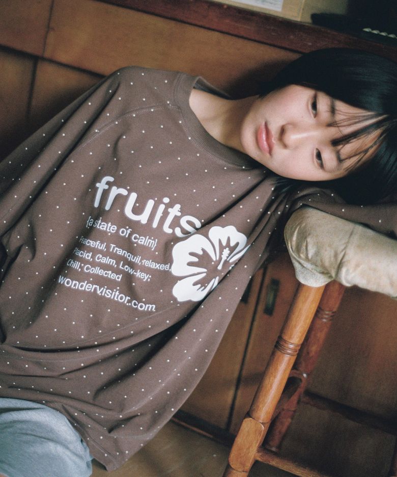 fruits dot Raglan LS-T [Brown]