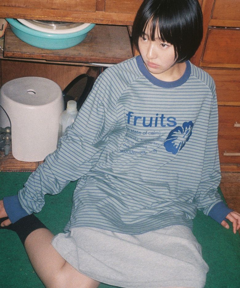 fruits stripe Raglan LS-T [Mint]