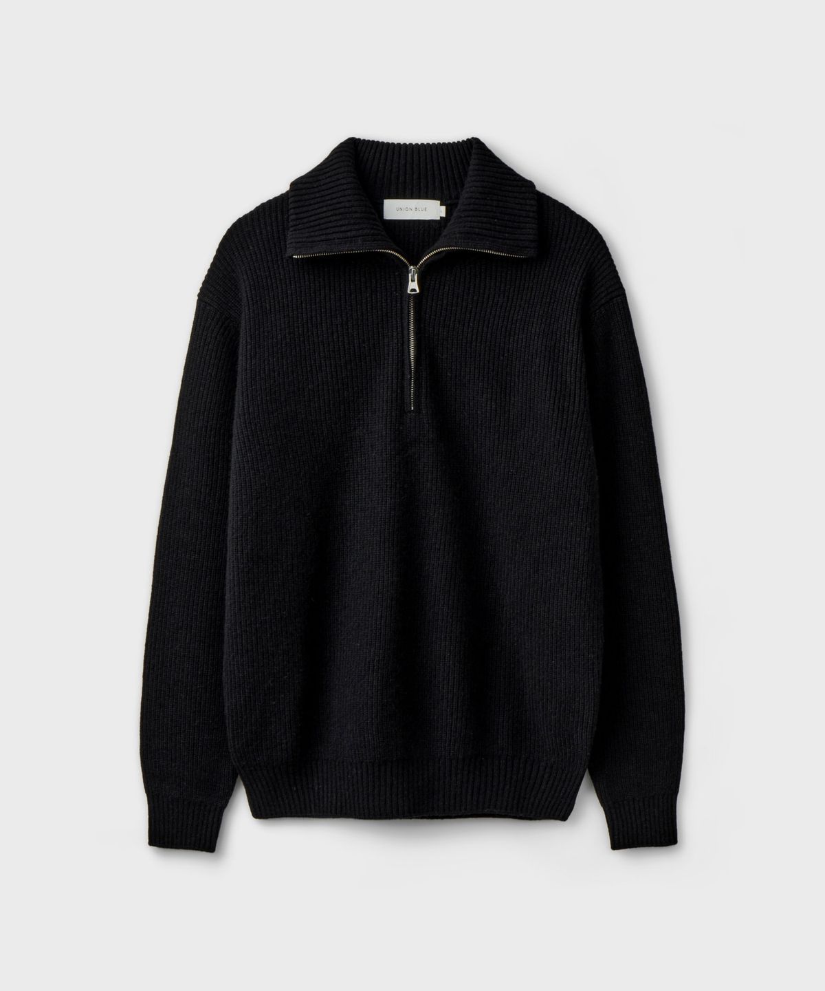 유니온블루(UNION BLUE) ASPEN HALF ZIP-UP SWEATER [BLACK]