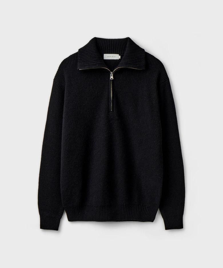 ASPEN HALF ZIP-UP SWEATER [BLACK]