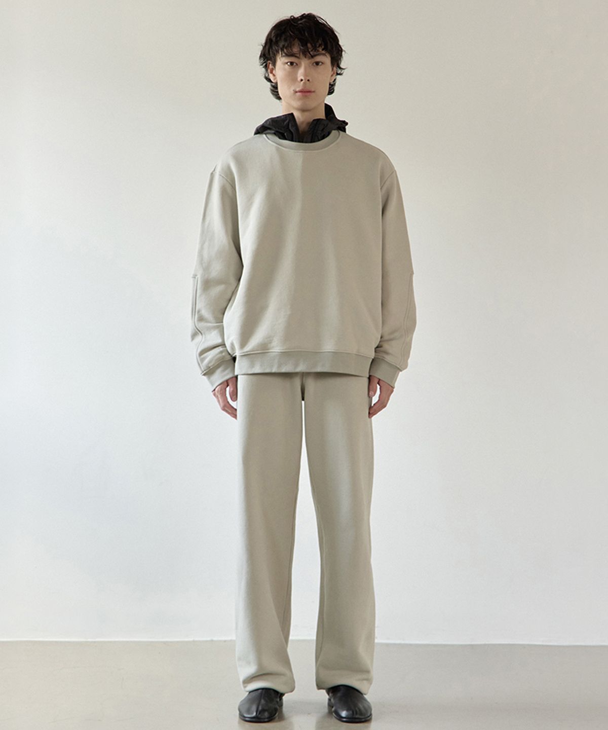 에이리(EYRI) (Unisex)릴랙스드 스웨트 셋업_민트 그레이