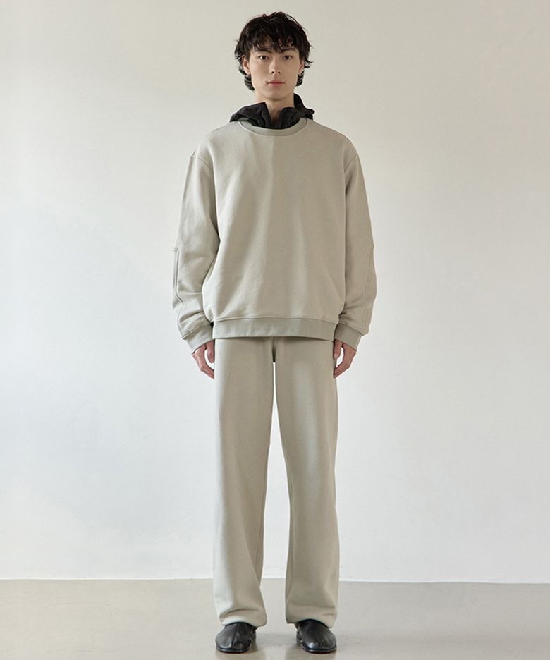 (Unisex)릴랙스드 스웨트 셋업_민트 그레이