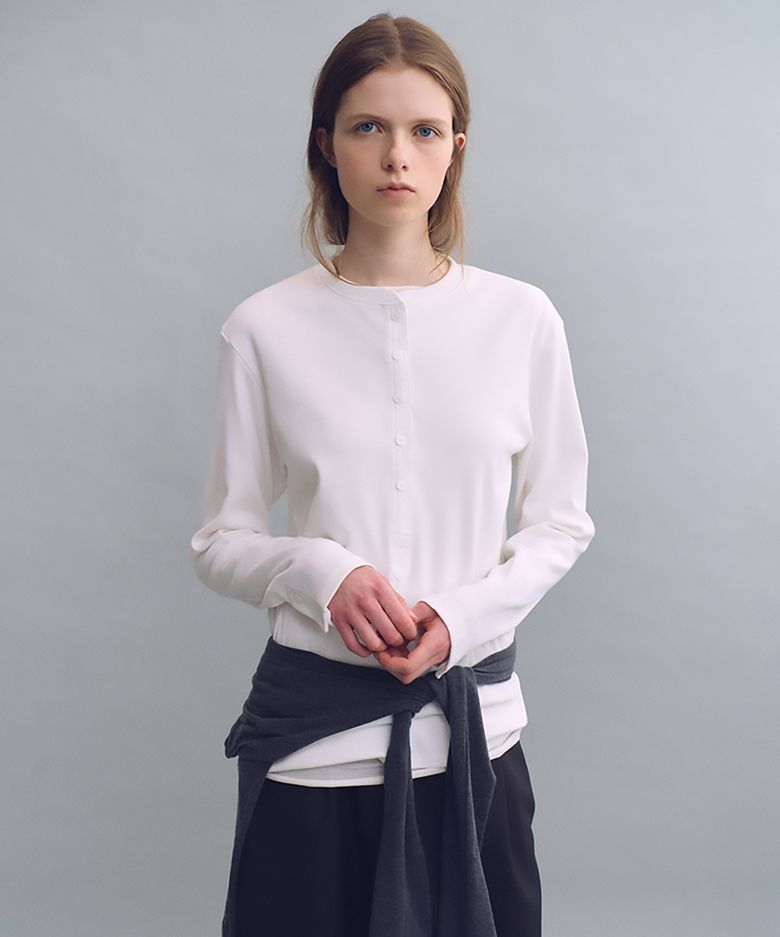 alter deep henley t-shirt (ivory)