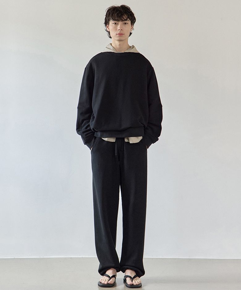 (Unisex)릴랙스드 스웨트 셋업_블랙