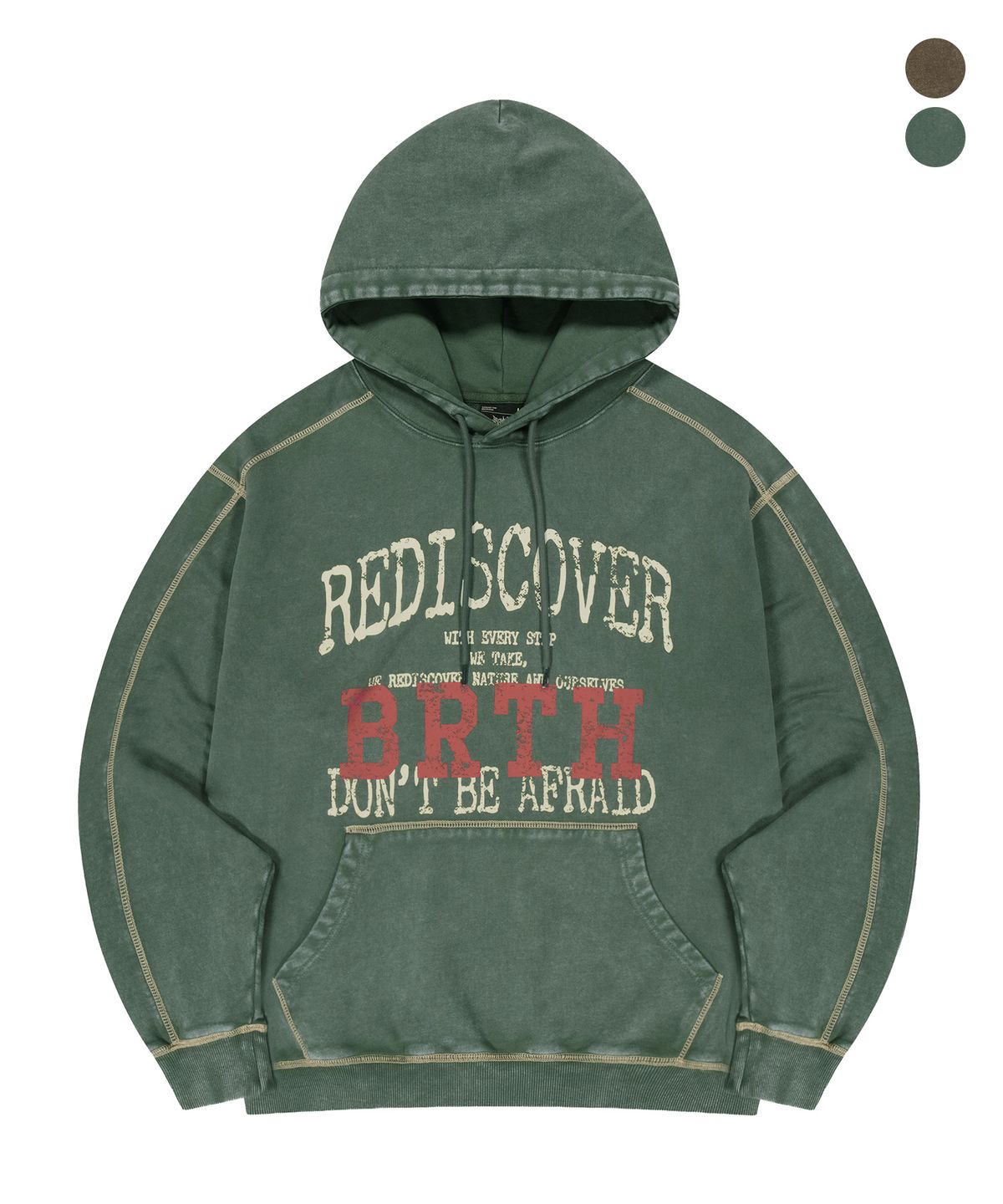 브라운브레스(BROWNBREATH) SULFUR WASHING BB SLOGAN HOODIE