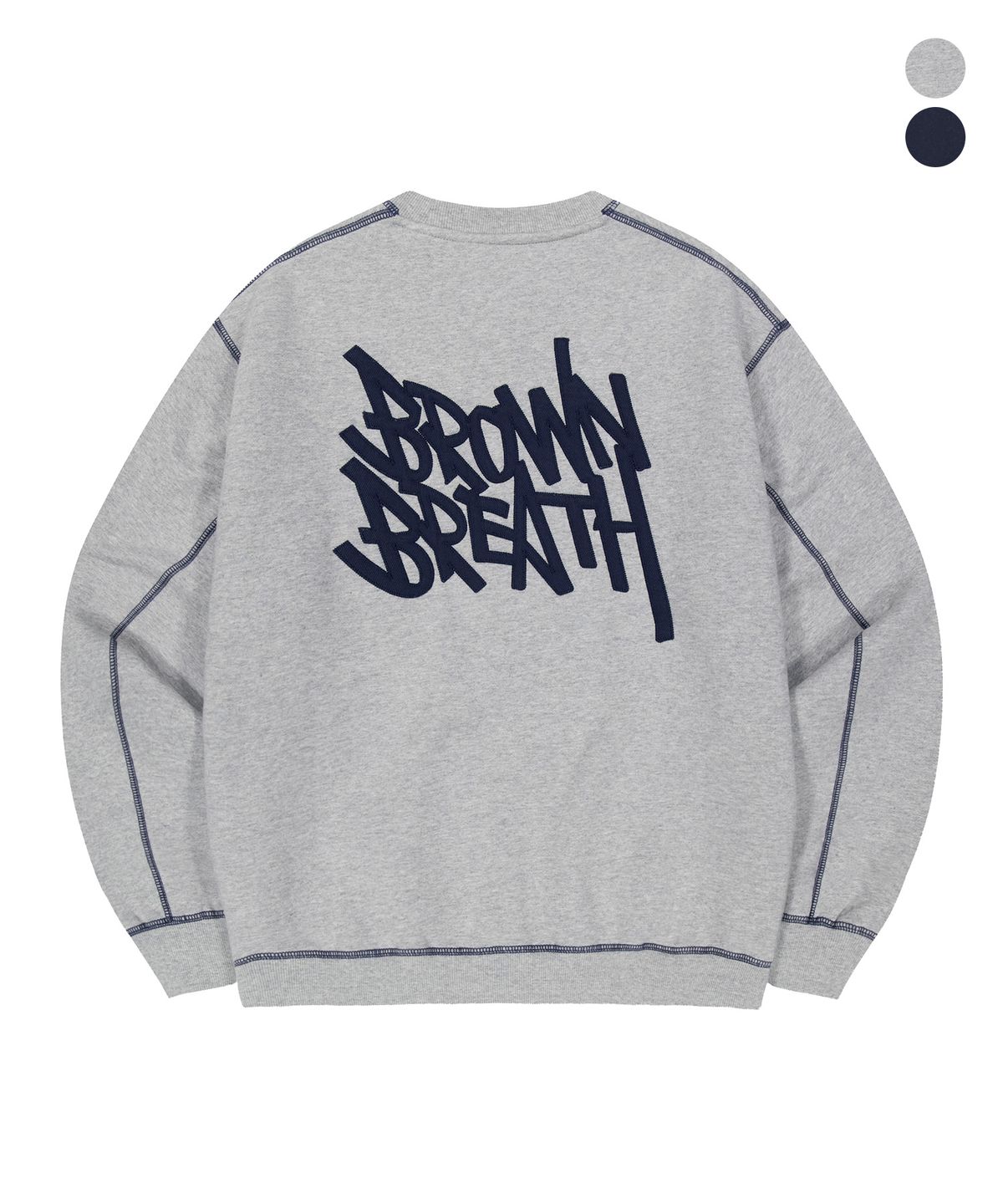 브라운브레스(BROWNBREATH) TAG APPLIQUE CREWNECK  (2colors)