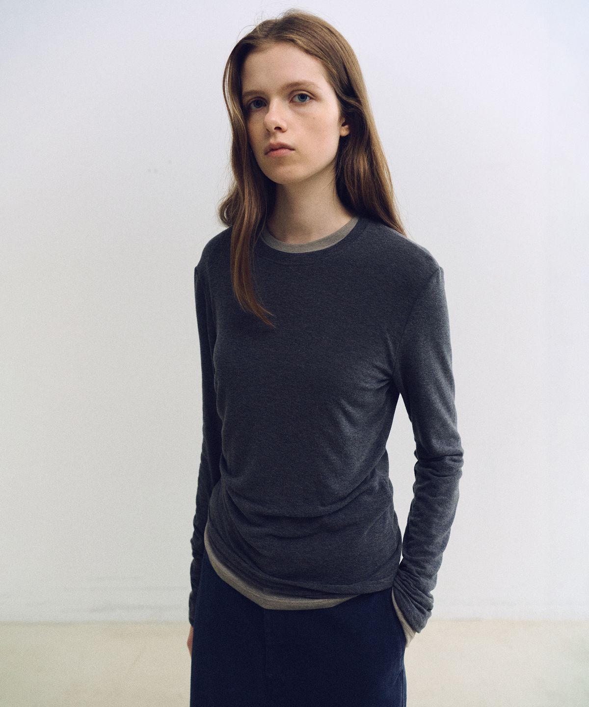 아우브아워(AUBOUR) bare long sleeve wool tee (5 colors)