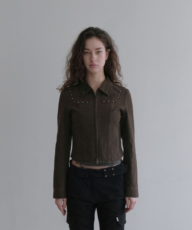 WASHED COTTON JACKET [BROWN]