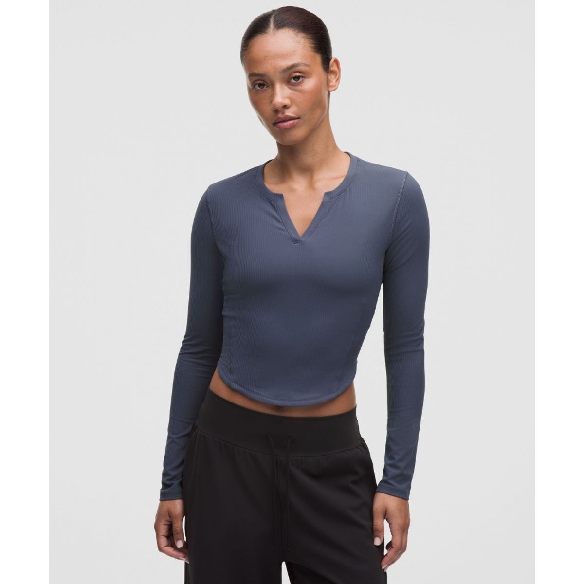 룰루레몬(LULULEMON) 리브드 Nulu 스플릿넥 롱슬리브 셔츠  DDND