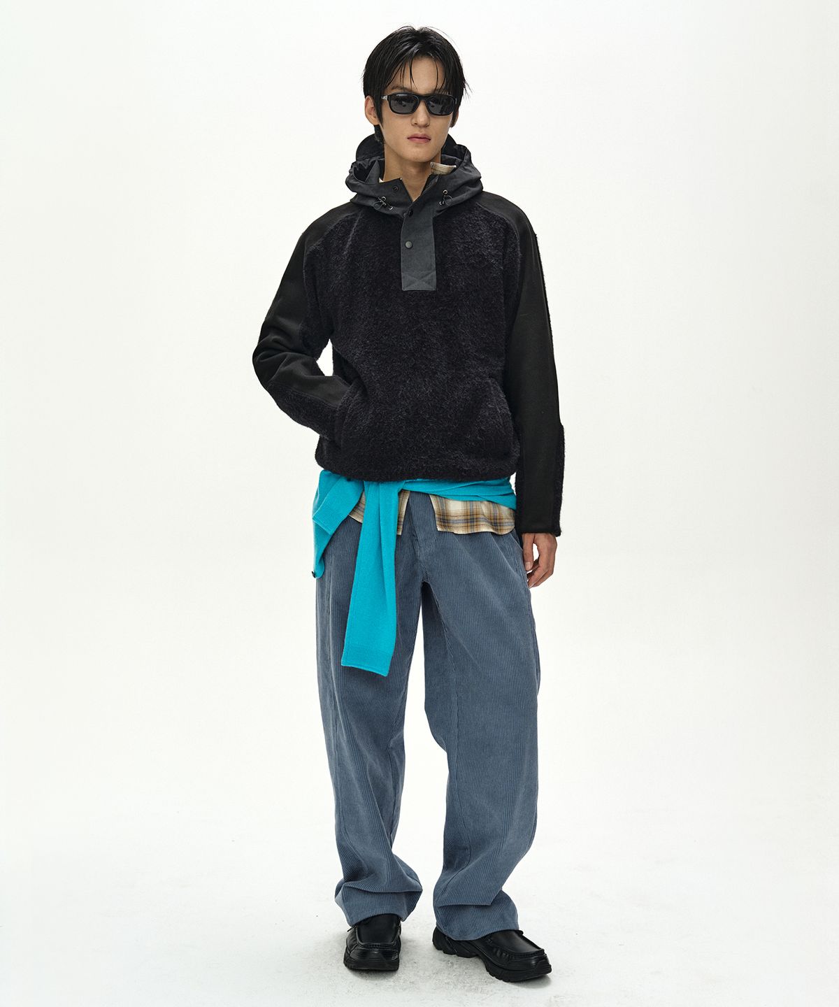 앤더슨벨(ADSB ANDERSSON BELL) CROSSOVER WIDE-LEG CORDUROY TROUSERS (SKY BLUE)