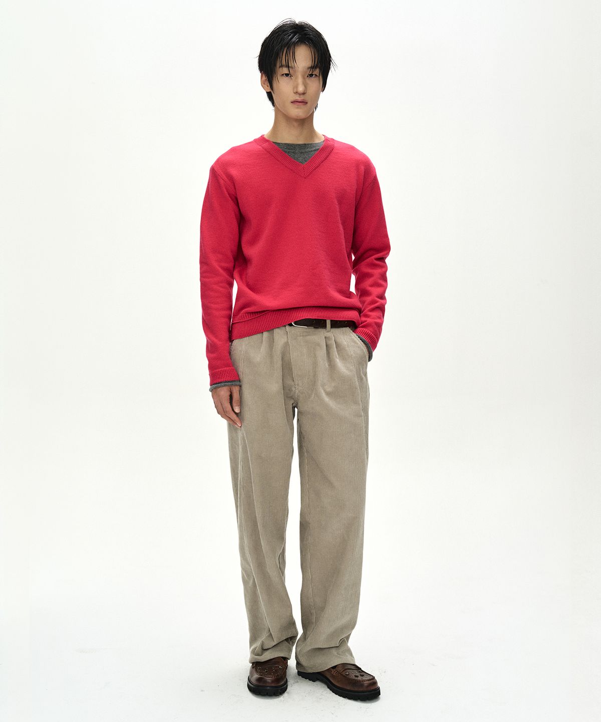 앤더슨벨(ADSB ANDERSSON BELL) CROSSOVER WIDE-LEG CORDUROY TROUSERS (CREAM)