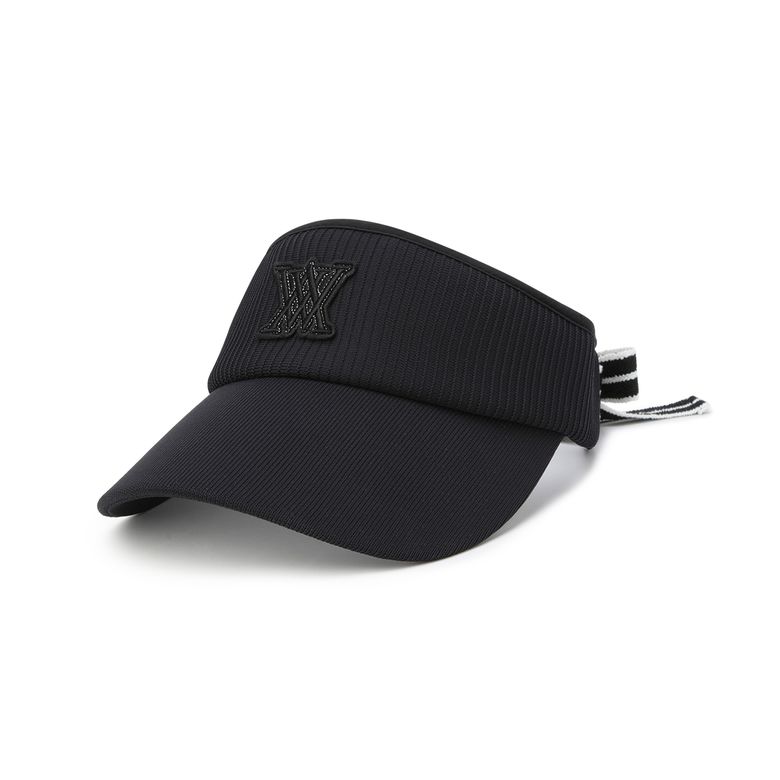 WOMEN KNIT RIBBON VISOR_BK