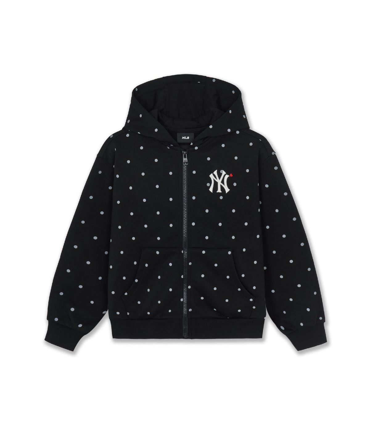 엠엘비 키즈(MLB KIDS) 스포티브 걸즈 도트 기모 후드집업 NY (Black)