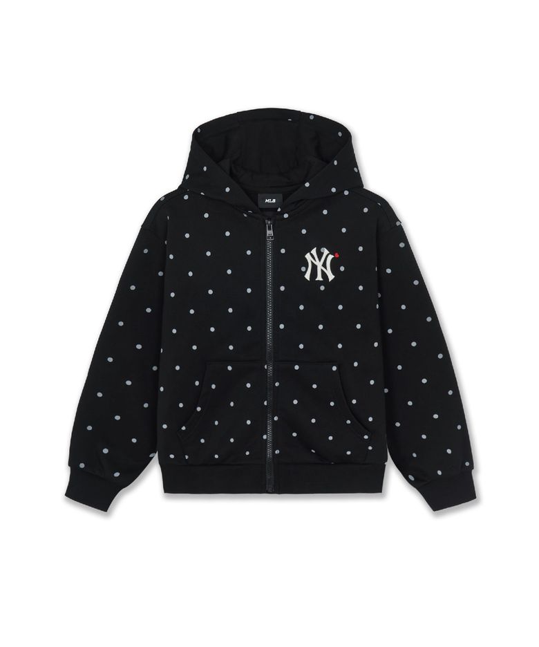 스포티브 걸즈 도트 기모 후드집업 NY (Black)