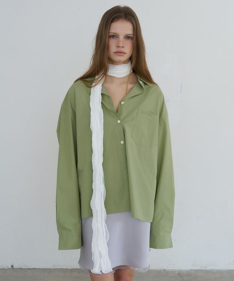 오버사이즈 포플린 셔츠 (Olive)