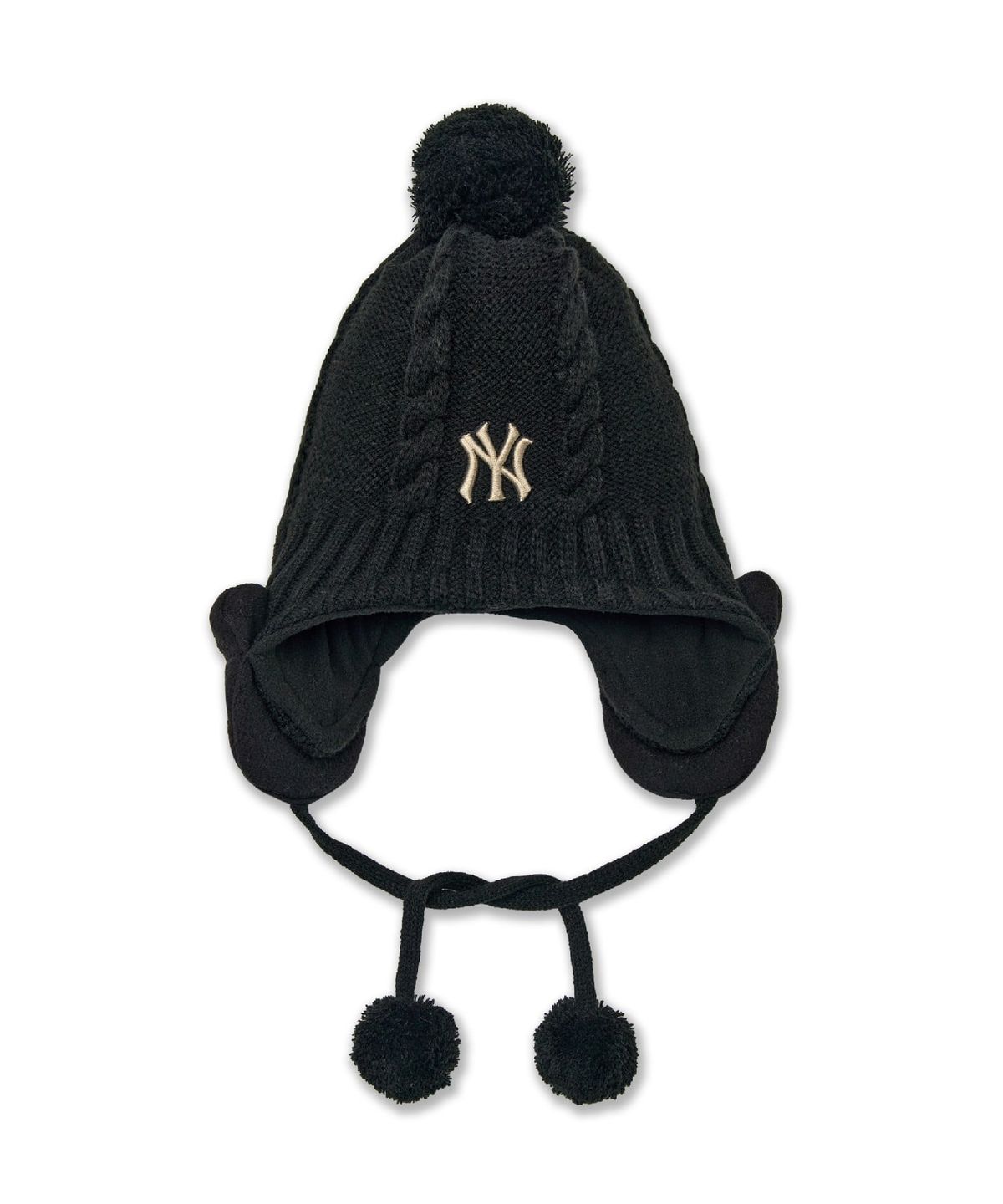 엠엘비 키즈(MLB KIDS) 메가베어 폼폼 이어플랩 비니 NY (Black)