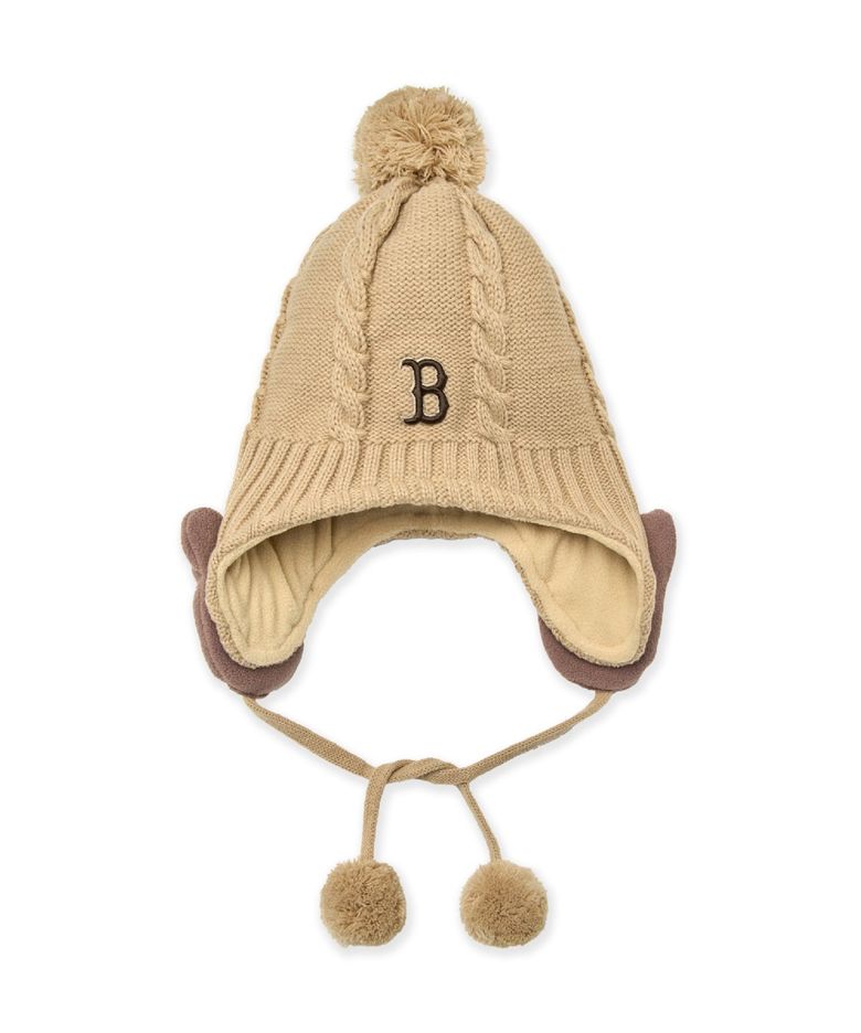 메가베어 폼폼 이어플랩 비니 BOS (Beige)