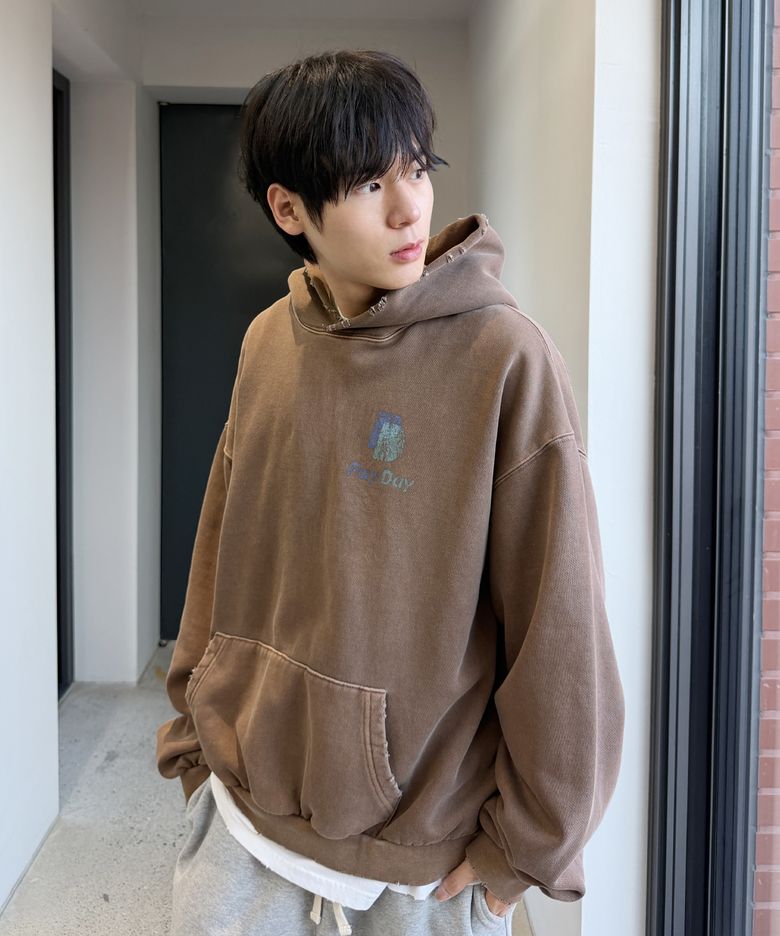 PAY DAY PIGMENT HOODIE BROWN