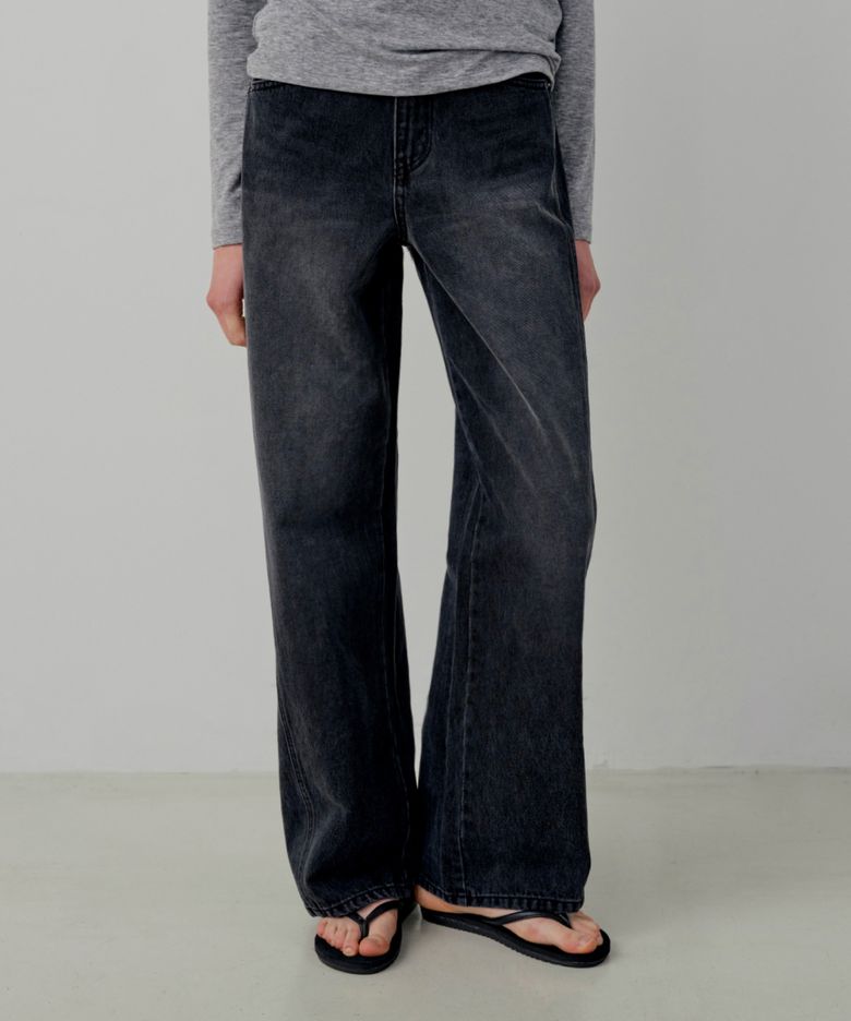 Shape Curved Denim pants - Black