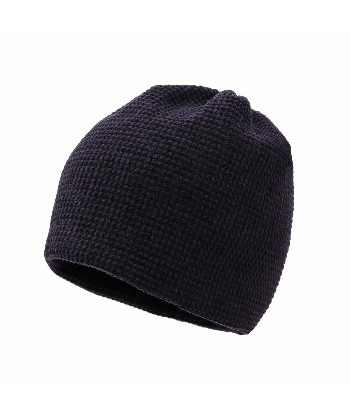 언더컨트롤(UNDERCONTROL) 모노톤 스트라이프 와플 니트 방한 숏비니 NO CUFF THICK WINTER HAT / BRUSHED BLOCK / PURPLE NAVY