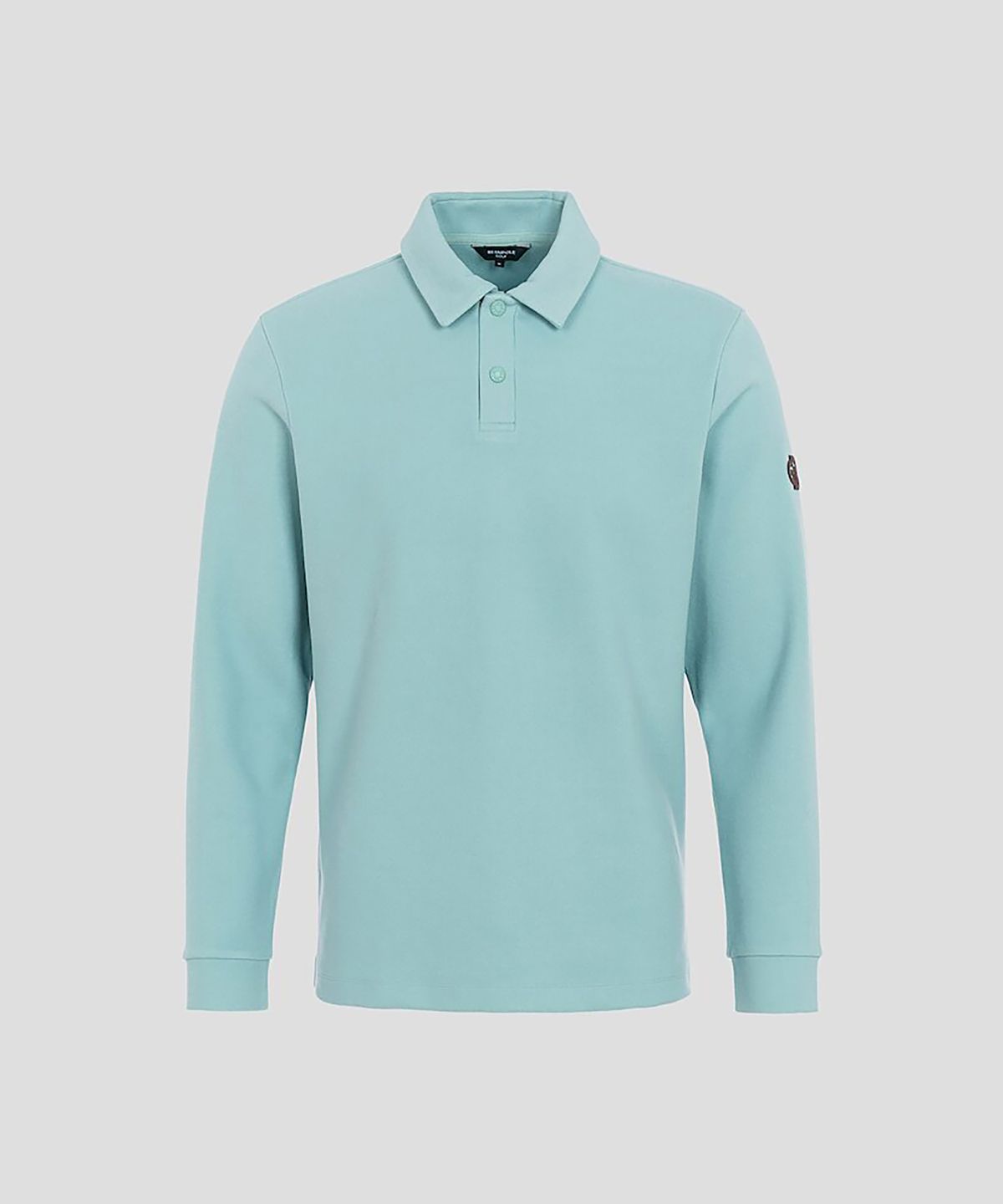 빈폴골프(BEANPOLE GOLF) 남성 골조직 긴소매 칼라 티셔츠 - 라이트 그린