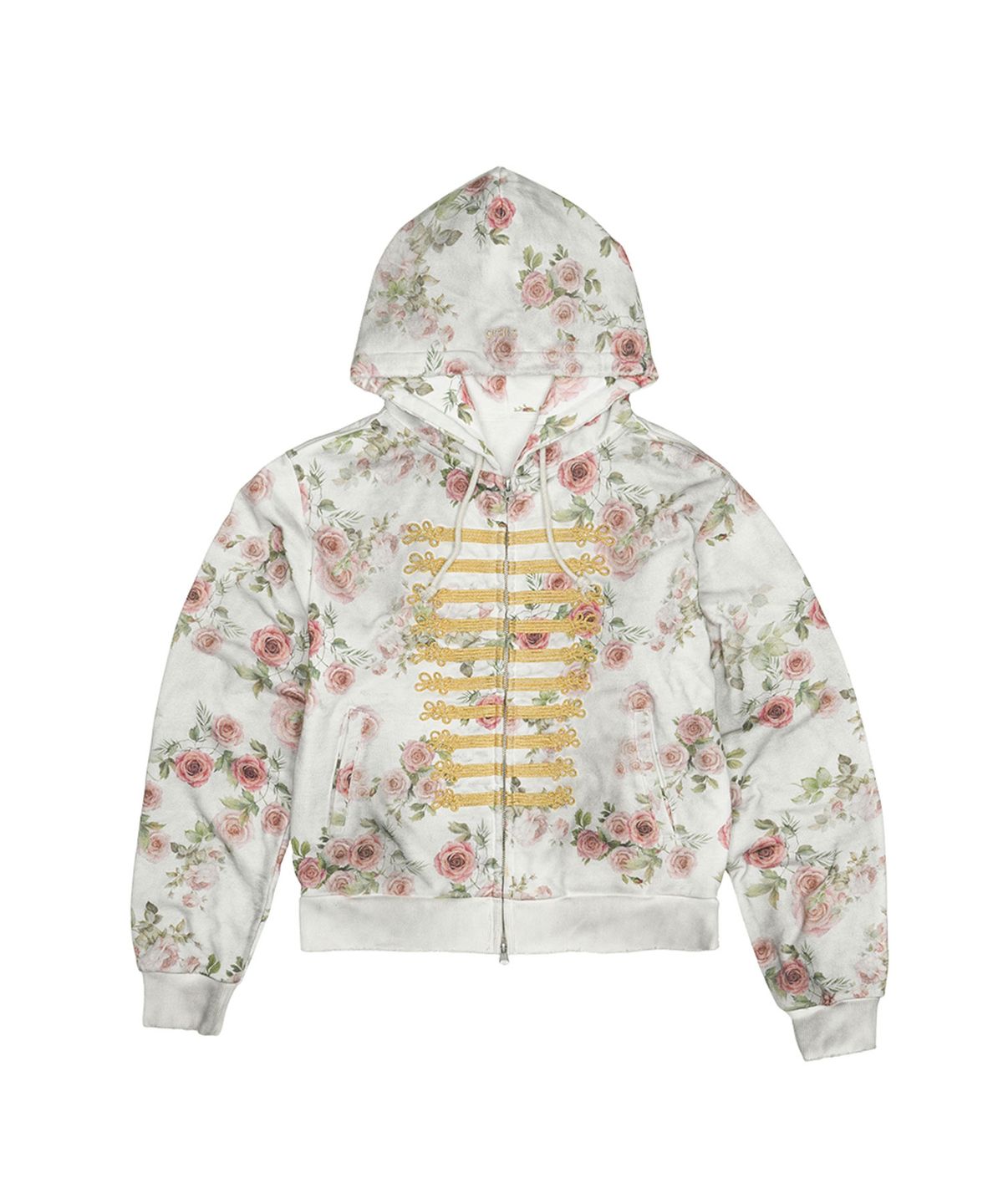 그레일즈(GRAILZ) FLOWER DIRTY NAPOLEON ZIP HOODIE [OFF WHITE]