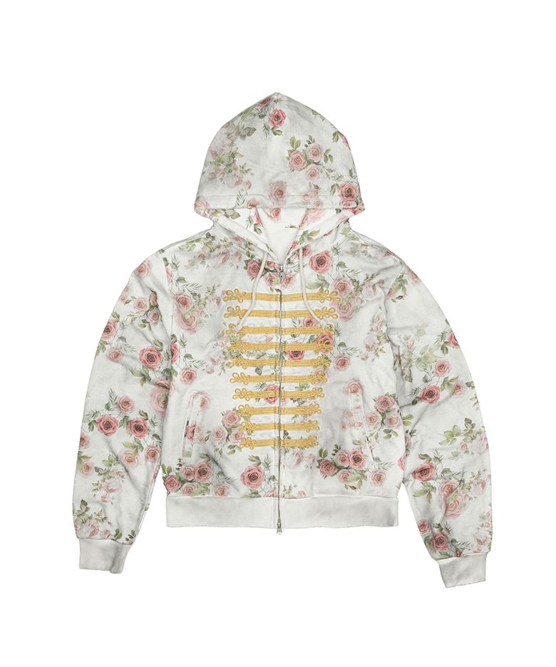 FLOWER DIRTY NAPOLEON ZIP HOODIE [OFF WHITE]
