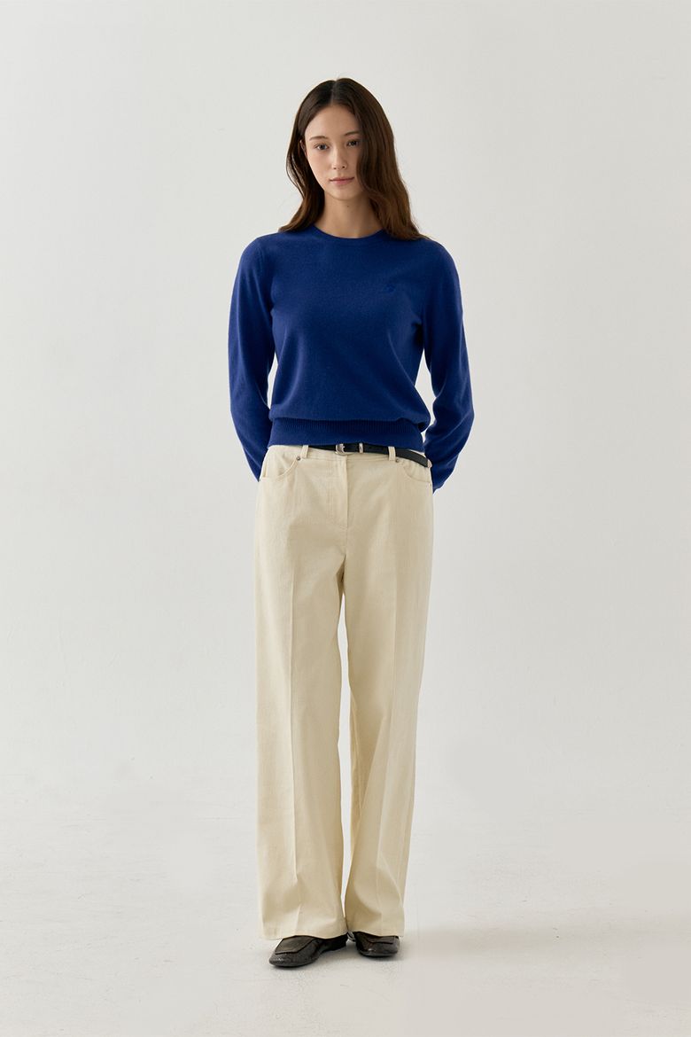 Corduroy Semi Wide Pants_Ivory