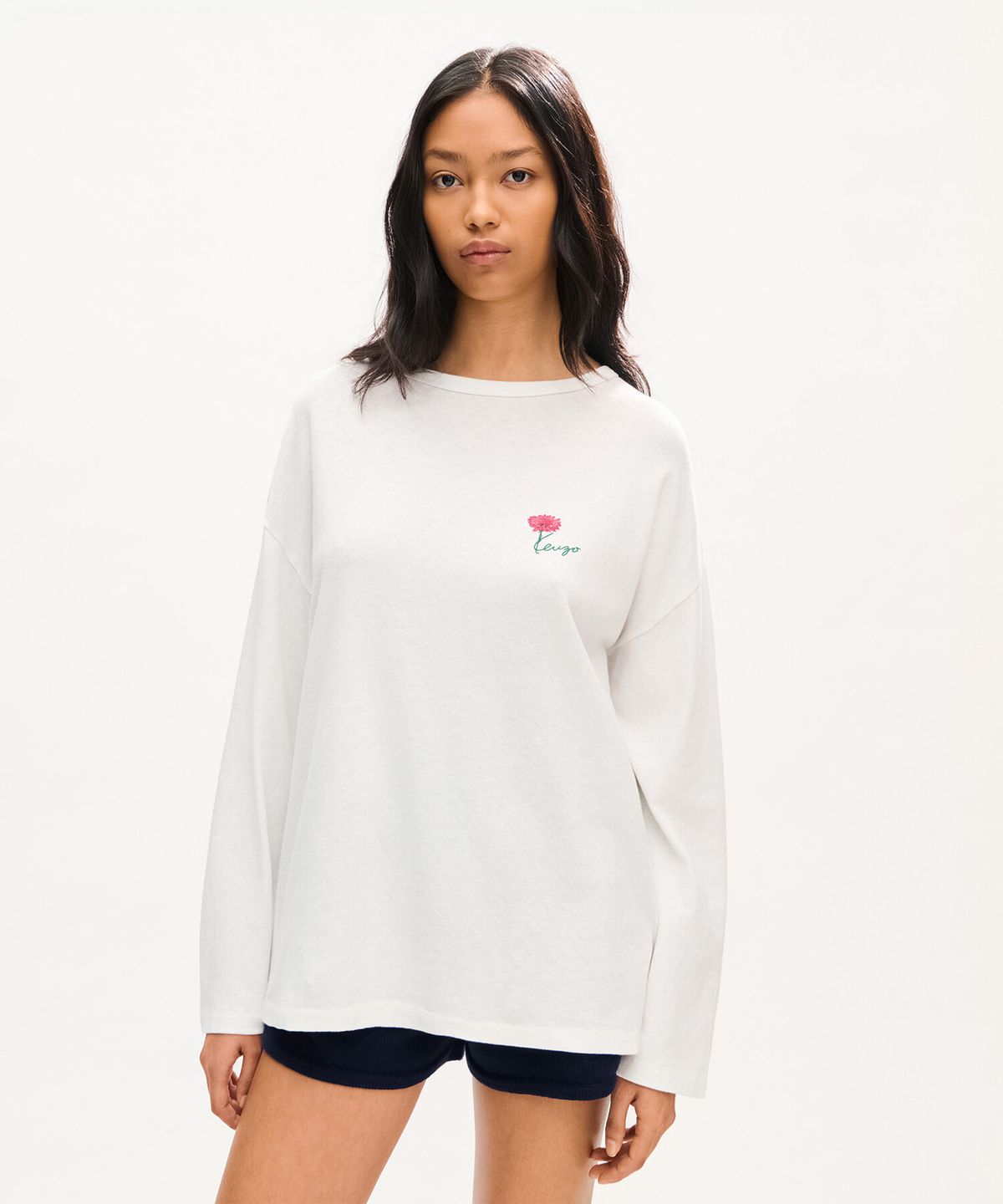 겐조(KENZO) 여성 튤립 롱 슬리브 티셔츠_K263AWTU03WHX